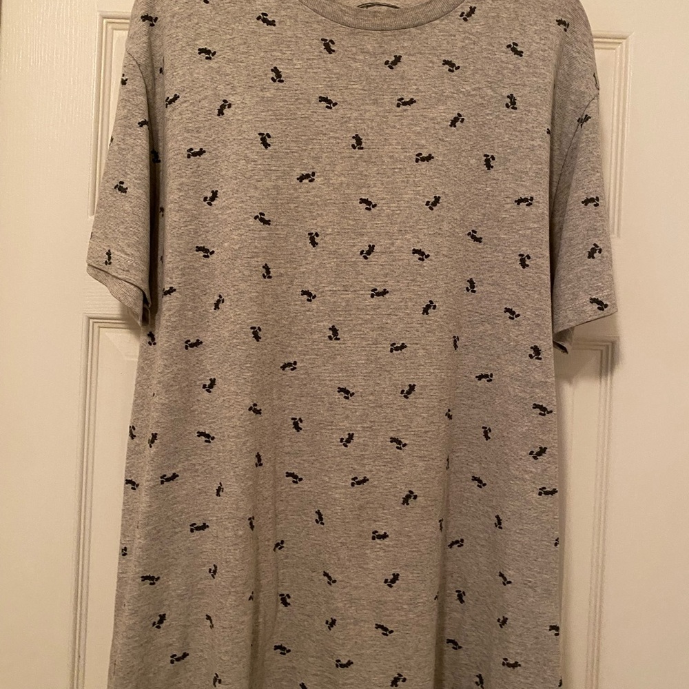 Large Disney Gray Mickey Logo Print T-Shirt